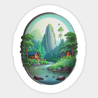 dream house in mountains Sticker